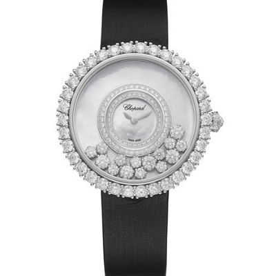 Chopard萧邦HAPPY DIAMONDS经典系列204445-1001 搭载原装石英 镶钻 绢带表带