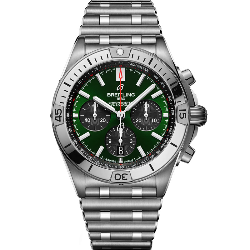 百年灵 机械计时 复刻手表 gf厂百年灵机械计时B01计时腕表42宾利特别版（CHRONOMAT B01 42 BENTLEY） - 精钢 - 绿色 AB01343A1L1A1