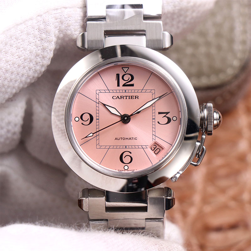 复刻手表的卡地亚帕莎腕表 v9厂卡地亚帕莎 粉色盘 女表